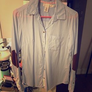 Lightweight H&M Pinstripe Shirt w/ Cute Elbow Pads